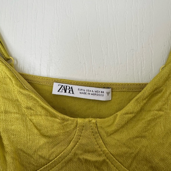 Zara Satin Effect Corset Top in Mid-Green - Picture 6 of 7